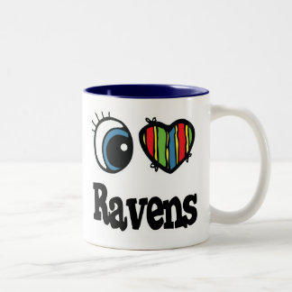 Caneca De Café Em Dois Tons Eu Amo (Coração) Ravens