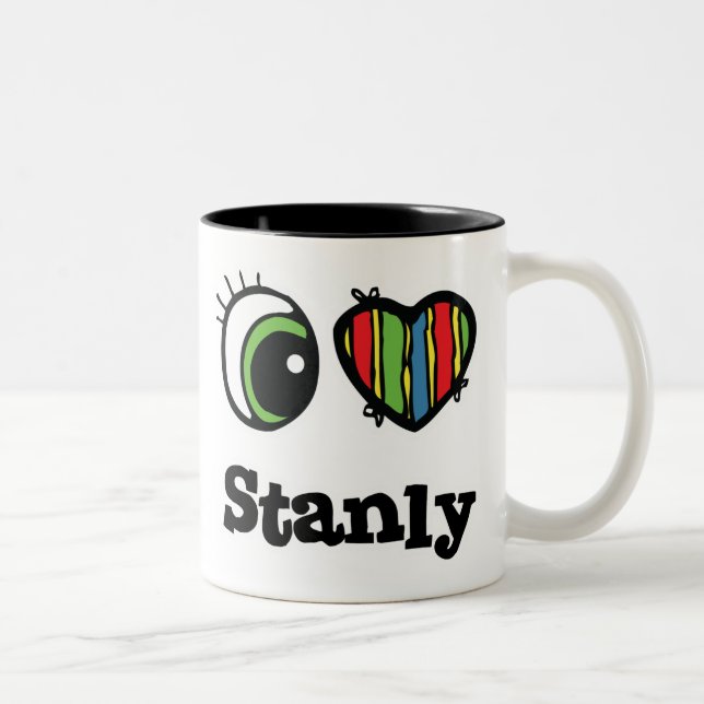 Caneca De Café Em Dois Tons Eu Amo (Coração) Stanly (Direita)