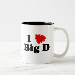 Caneca De Café Em Dois Tons Eu amo D grande