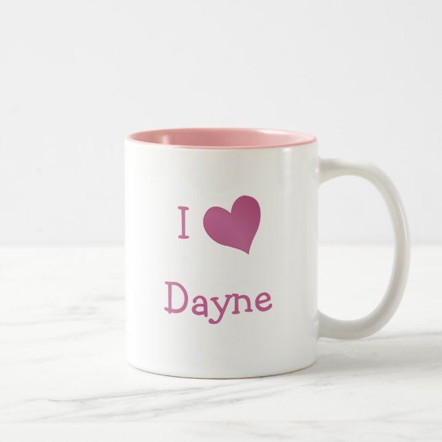 Caneca De Café Em Dois Tons Eu Amo Dayne (Direita)