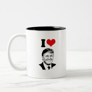 Caneca De Café Em Dois Tons Eu amo Donald Trump