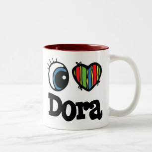 Caneca De Café Em Dois Tons Eu Amo Dora