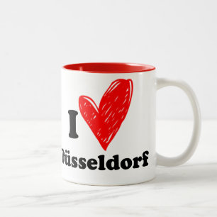 Caneca De Café Em Dois Tons Eu amo Düsseldorf
