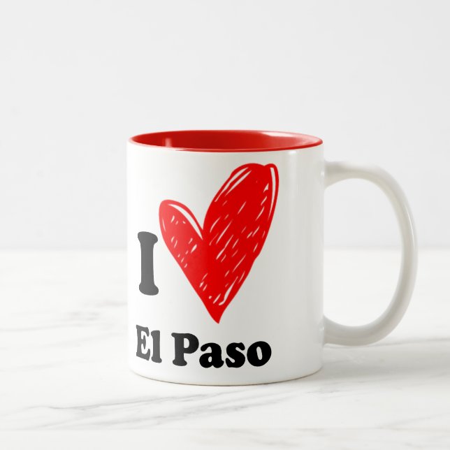 Caneca De Café Em Dois Tons Eu amo El Paso (Direita)