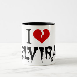 Caneca De Café Em Dois Tons Eu Amo Elvira Quebrado Coração