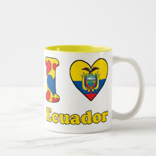 Caneca De Café Em Dois Tons Eu amo Equador