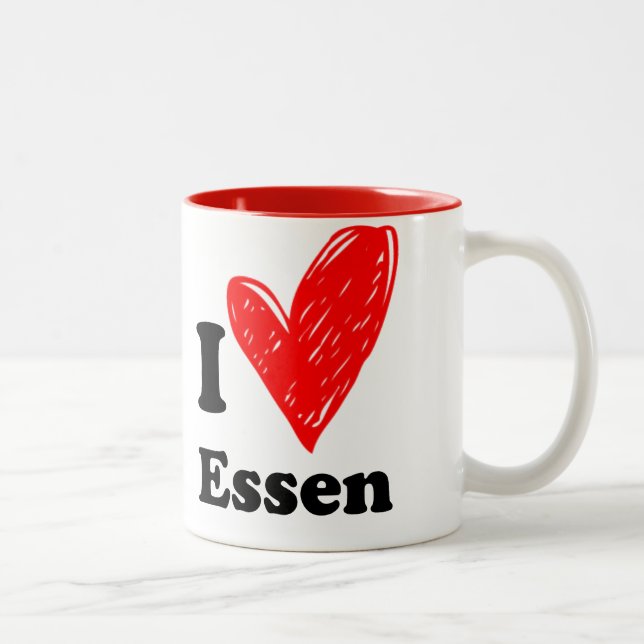 Caneca De Café Em Dois Tons Eu amo Essen (Direita)