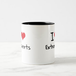 Caneca De Café Em Dois Tons Eu amo Extroverts