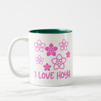 Caneca De Café Em Dois Tons Eu Amo Hoya Quente Coletor De Planta Floral Rosa