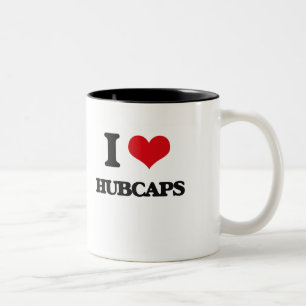 Caneca De Café Em Dois Tons Eu amo Hubcaps