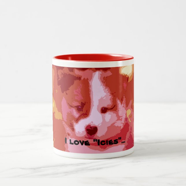 Caneca De Café Em Dois Tons Eu amo "Icies"... (Centro)