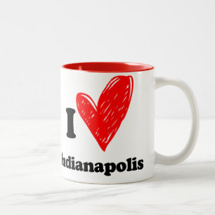 Caneca De Café Em Dois Tons Eu amo Indianápolis