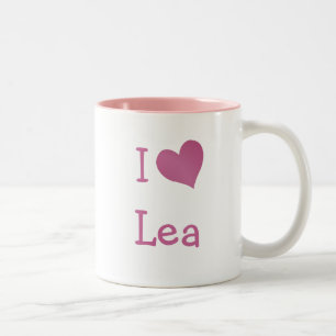 Caneca De Café Em Dois Tons Eu Amo Lea