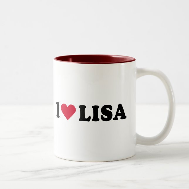 CANECA DE CAFÉ EM DOIS TONS EU AMO LISA (Direita)