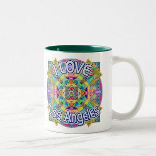 Caneca De Café Em Dois Tons Eu amo Los Angeles Happy Mug