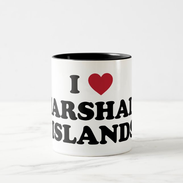 Caneca De Café Em Dois Tons Eu amo Marshall Islands (Centro)