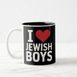 Caneca De Café Em Dois Tons Eu Amo Meninos Judeus Eu Corto Meninos Judeus Hanu<br><div class="desc">Eu Amo Meninos Judeus Eu Corto Meninos Judeus Hanukkah</div>