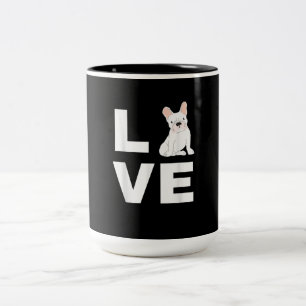 Caneca De Café Em Dois Tons Eu Amo Meu Bolinho Francês Francês Cachorro-Grande