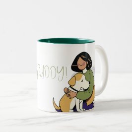 Caneca De Café Em Dois Tons Eu Amo Meu Cachorro - Edição Feminino 2