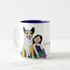 Caneca De Café Em Dois Tons Eu Amo Meu Cachorro - Edição Feminino 4