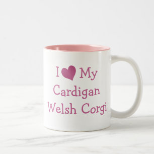 Caneca De Café Em Dois Tons Eu Amo Meu Cardigan Welsh Corgi