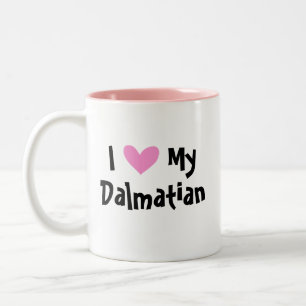 Caneca De Café Em Dois Tons Eu Amo Meu Dálmata