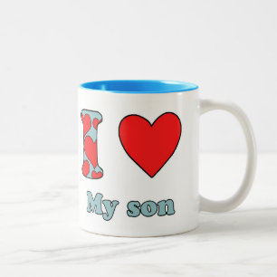 Caneca De Café Em Dois Tons Eu amo meu filho