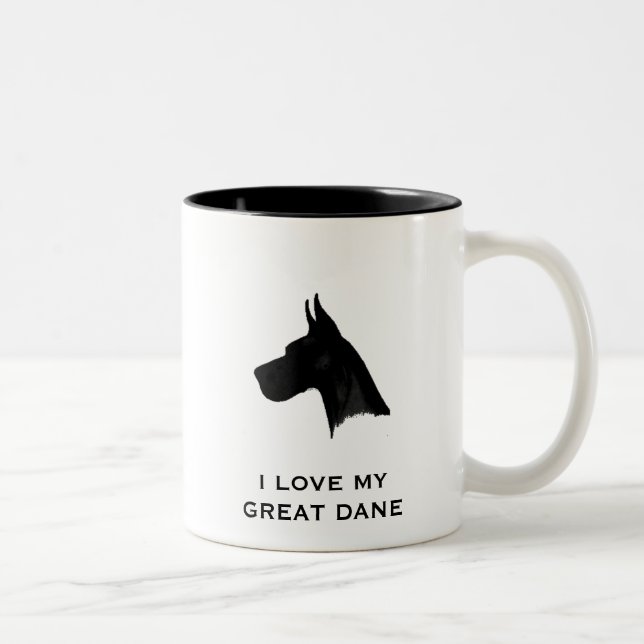 CANECA DE CAFÉ EM DOIS TONS EU AMO MEU GREAT DANE (Direita)