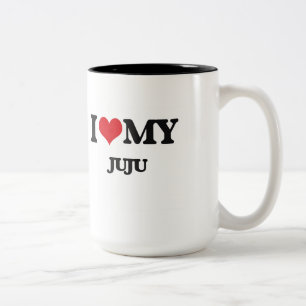 Caneca De Café Em Dois Tons Eu amo meu JUJU