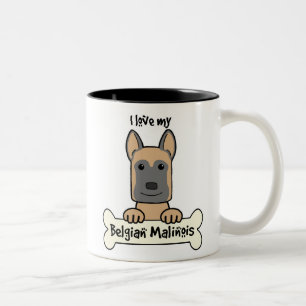 Caneca De Café Em Dois Tons Eu amo meu Malinois belga