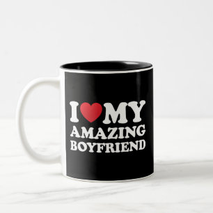 Caneca De Café Em Dois Tons Eu Amo Meu Namorado Incrível Eu Adoro Meu Namorado
