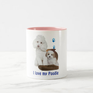 Caneca De Café Em Dois Tons Eu amo meu Poodle