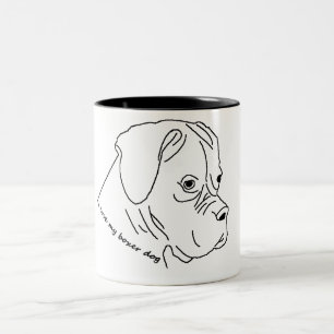 Caneca De Café Em Dois Tons eu amo meu pugilista