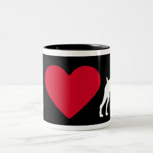 Caneca De Café Em Dois Tons "Eu amo meu pugilista "
