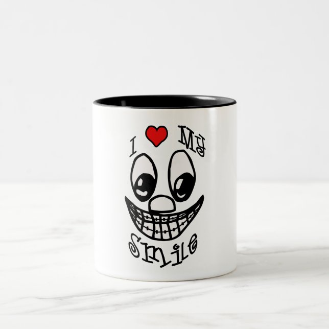 Caneca De Café Em Dois Tons Eu Amo Meu Sorriso (Centro)
