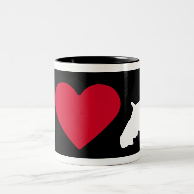 Caneca De Café Em Dois Tons "Eu amo meu Spaniel de Springer " (Centro)