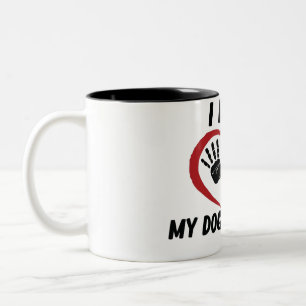 Caneca De Café Em Dois Tons Eu amo meu travesseiro decorativo de cachorro