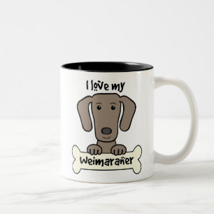 Caneca De Café Em Dois Tons Eu amo meu Weimaraner