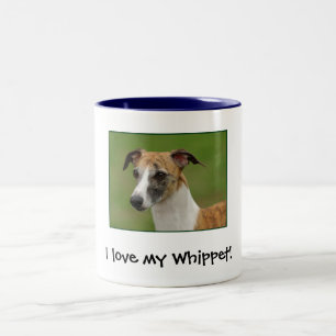 Caneca De Café Em Dois Tons Eu amo meu Whippet!