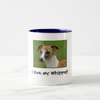 Caneca De Café Em Dois Tons Eu amo meu Whippet!