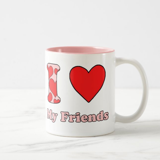 Caneca De Café Em Dois Tons Eu amo meus amigos (Direita)