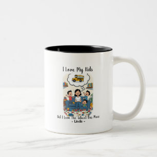 Caneca De Café Em Dois Tons Eu Amo Meus Filhos Mas Amo Mais O Ônibus Escolar