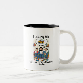Caneca De Café Em Dois Tons Eu Amo Meus Filhos Mas Amo Mais O Ônibus Escolar