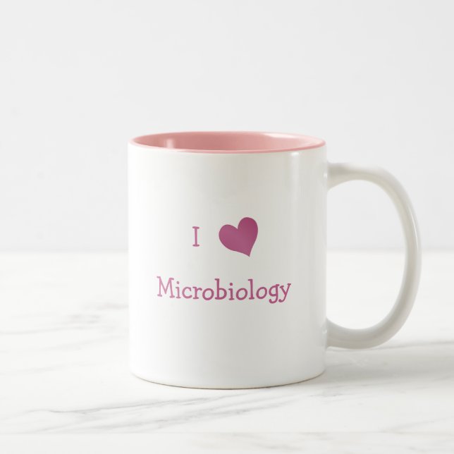 Caneca De Café Em Dois Tons Eu Amo Microbiologia (Direita)