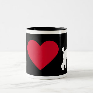 Caneca De Café Em Dois Tons "Eu amo minha caniche "