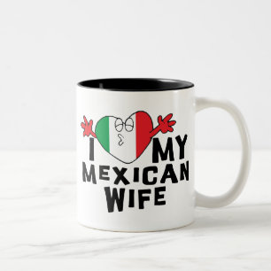 Caneca De Café Em Dois Tons Eu amo minha esposa mexicana
