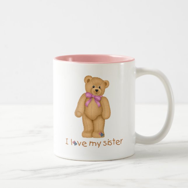 Caneca De Café Em Dois Tons Eu Amo Minha Irmã Coffee Mug (Direita)