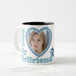 Caneca De Café Em Dois Tons Eu amo minha namorada