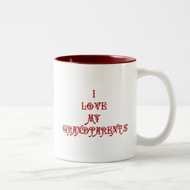 Caneca De Café Em Dois Tons Eu amo minhas avós (Direita)