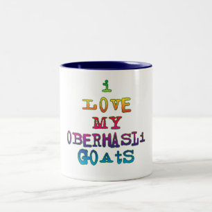 Caneca De Café Em Dois Tons Eu amo minhas cabras de Oberhasli